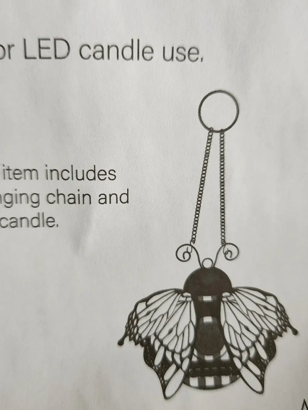 Citter Candleholder Butterfly LED Candle Use Hanging Chain & LED candle Included